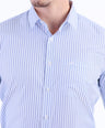 Formal Stripe Slim Fit Shirt - Gray Down