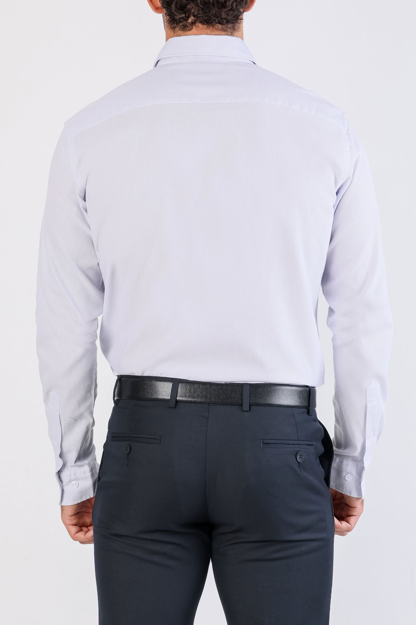 Crocodile Semi Casual Dobby Slim Fit-Silver Brich