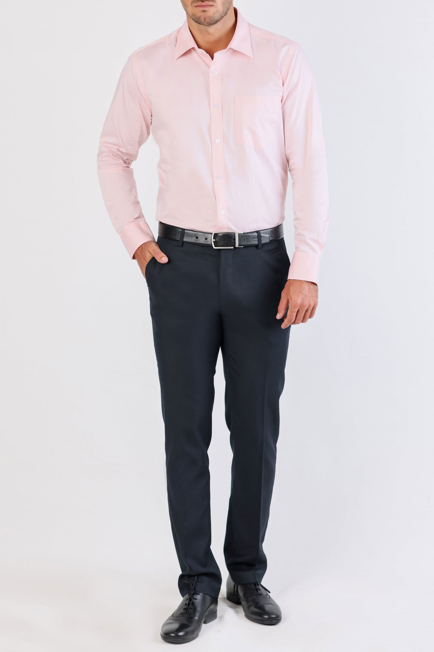 Crocodile Seasonal Formal Plain Slim Fit-Veiled Rose