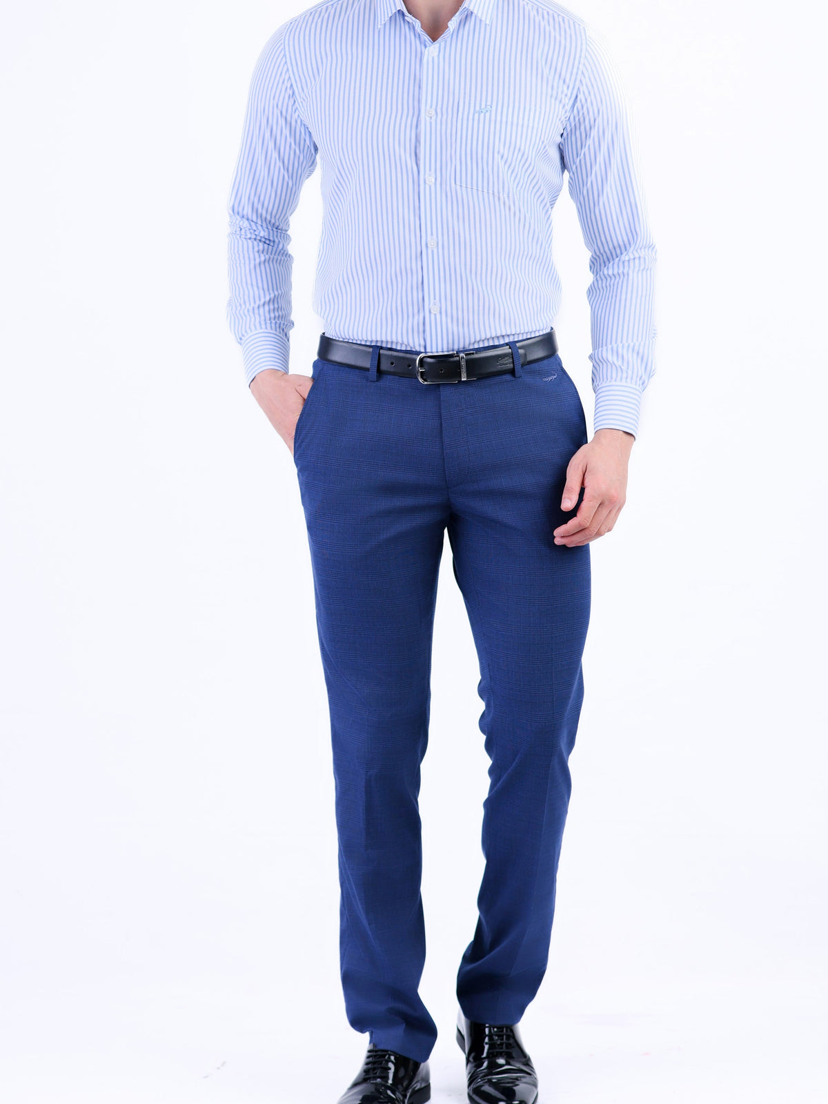 Formal Stripe Slim Fit Shirt - Blue Mist