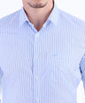 Formal Stripe Slim Fit Shirt - Blue Mist
