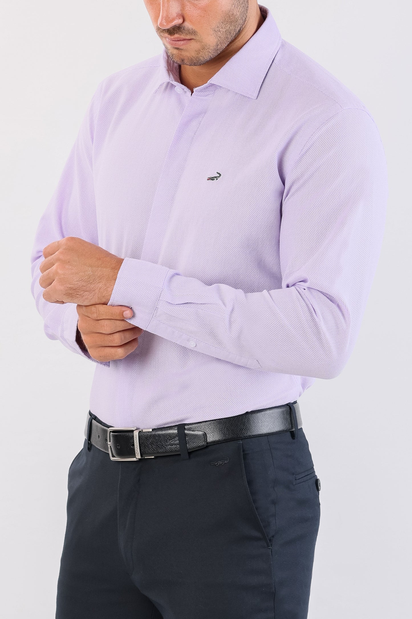 Crocodile Semi Casual Dobby Slim Fit-Sweet Lavender