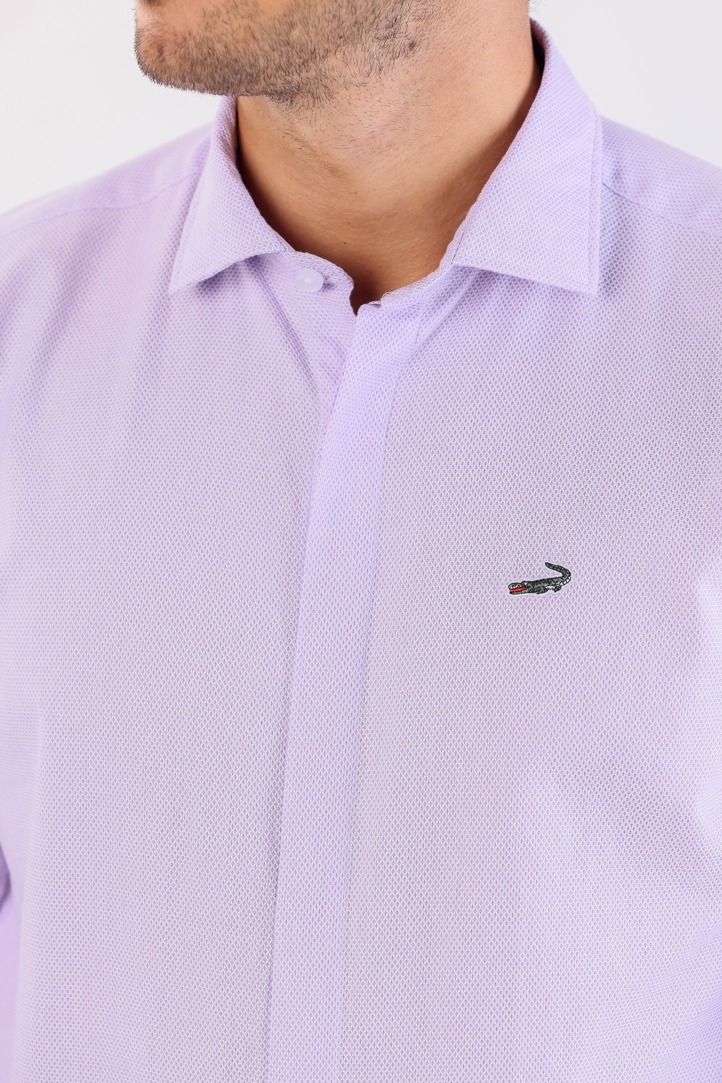 Crocodile Semi Casual Dobby Slim Fit-Sweet Lavender