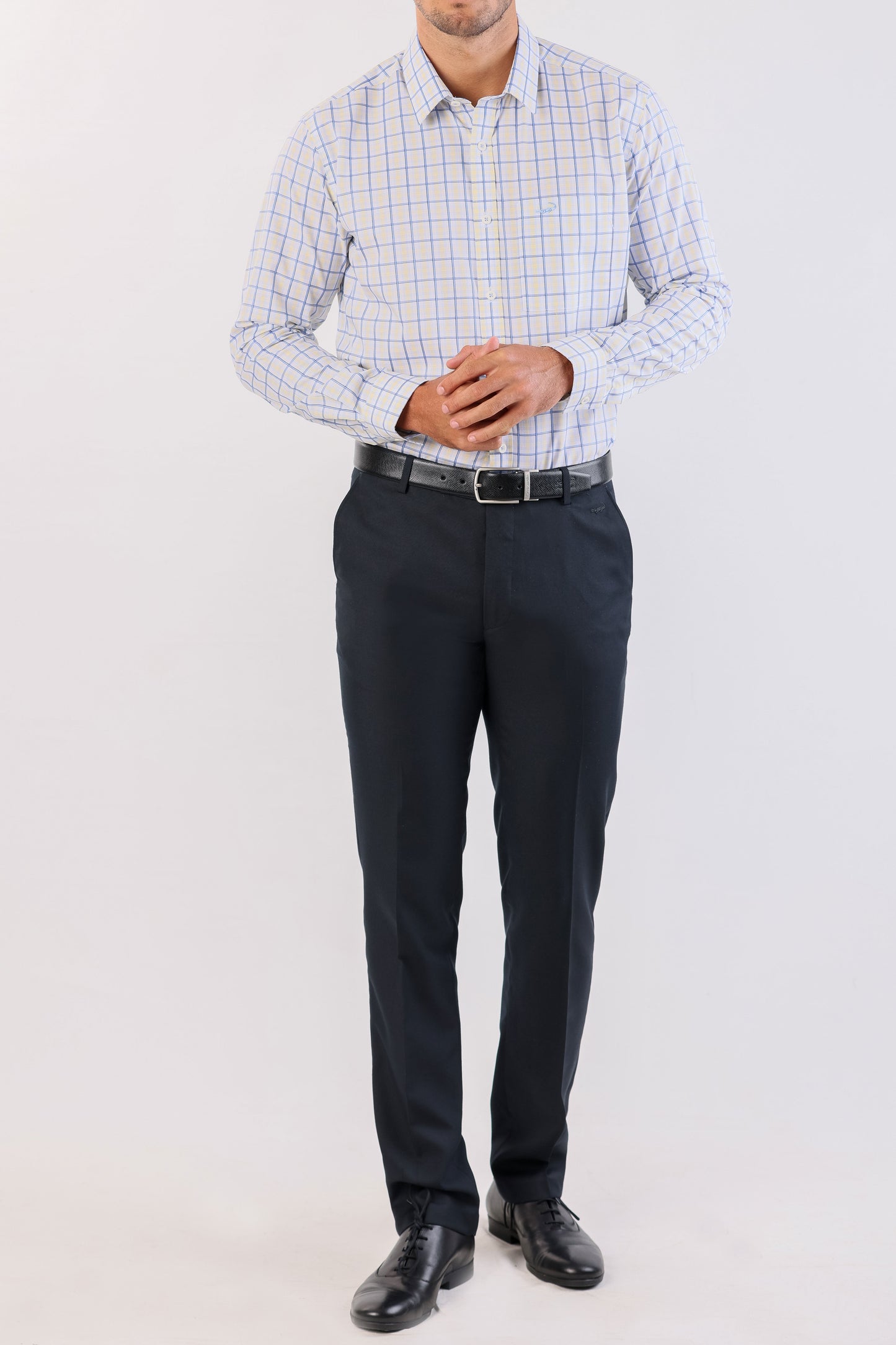 Crocodile Semi Casual Checks Slim Fit-Lemon Remove