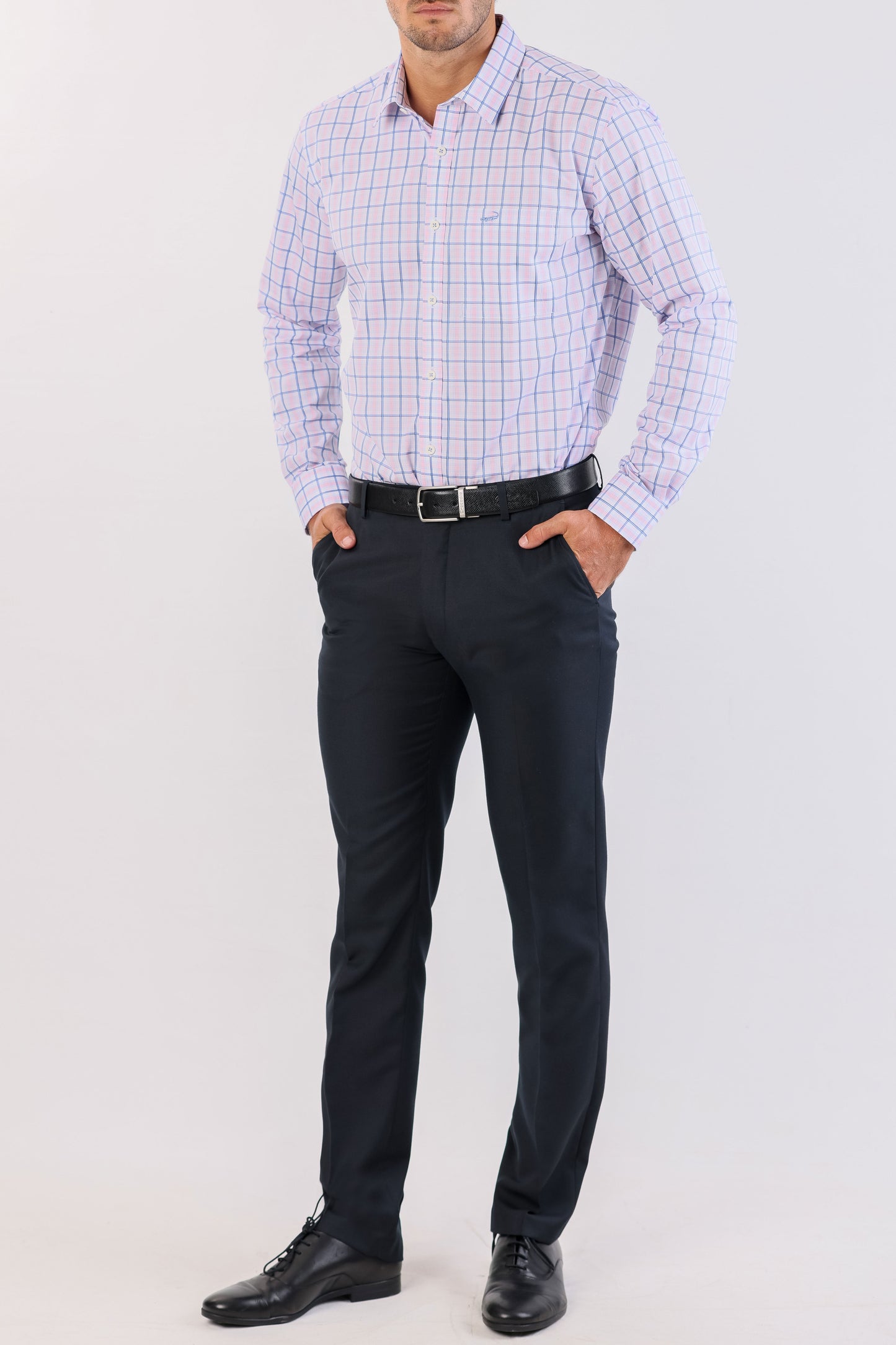 Crocodile Semi Casual Checks Slim Fit-Creole Pink