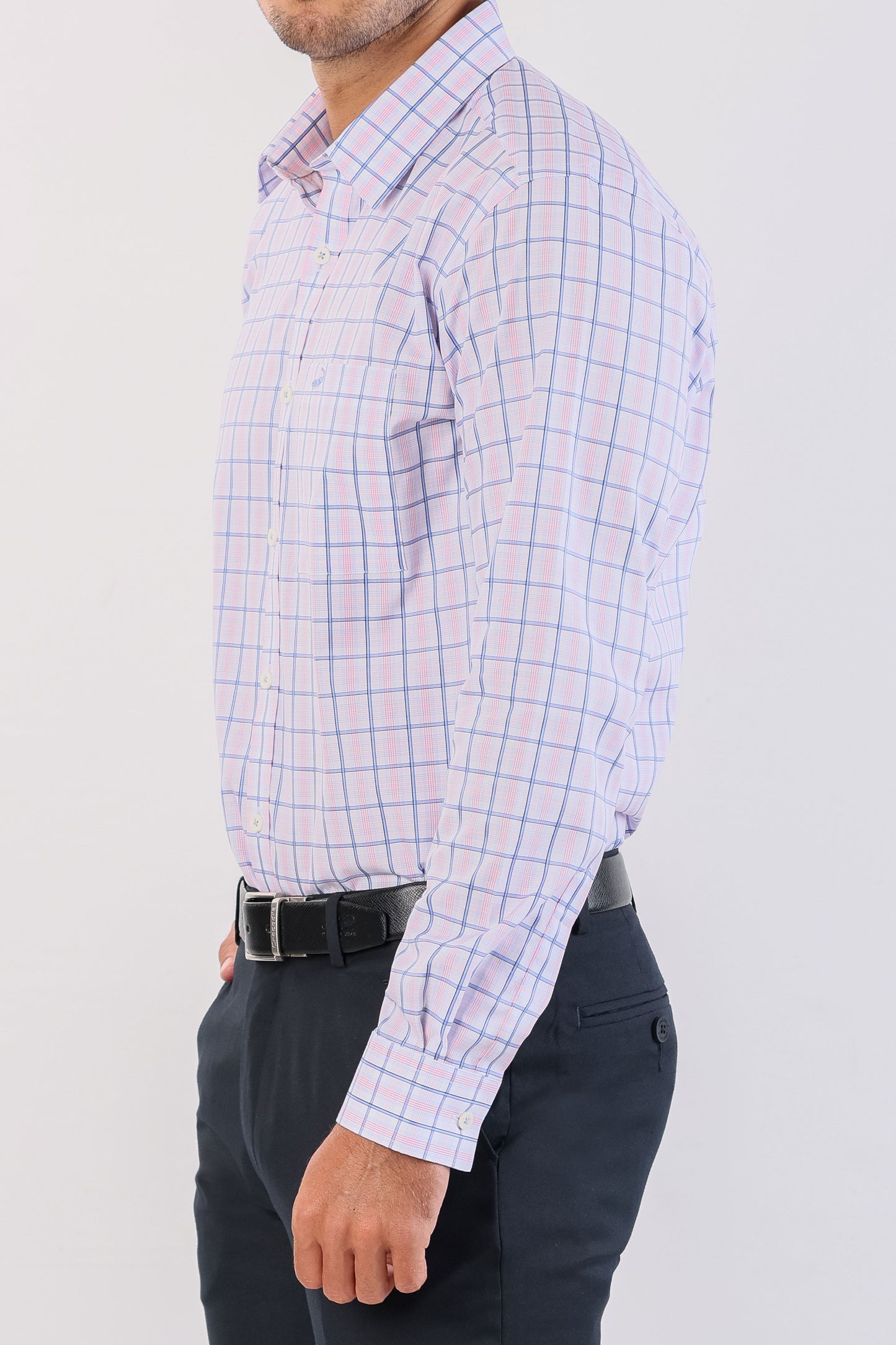 Crocodile Semi Casual Checks Slim Fit-Creole Pink