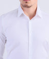 Formal Seasonal Plain White Slim Fit Shirt - Egret