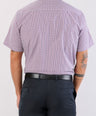 Crocodile Semi Casual Checks Slim Fit-Desert Rose