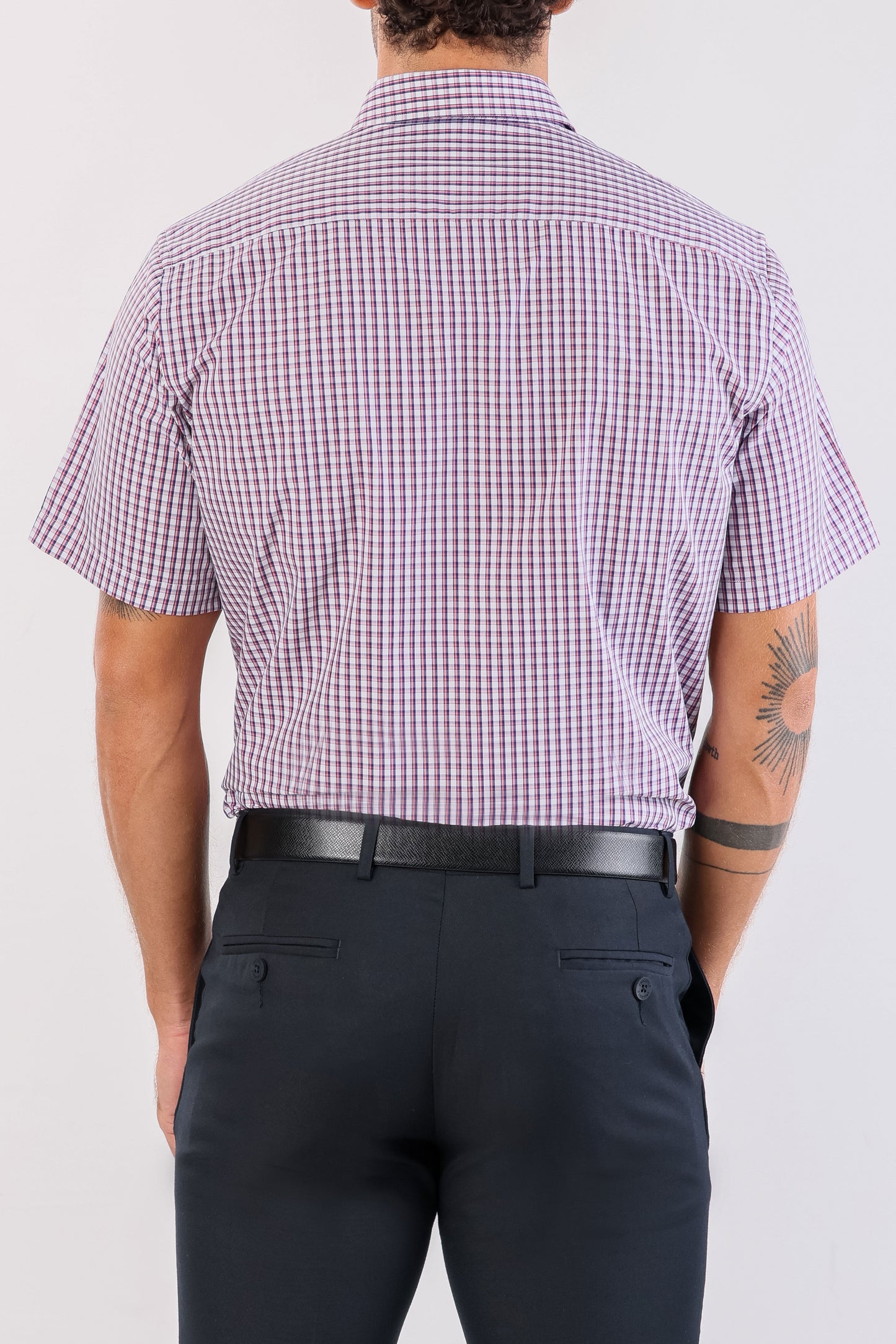 Crocodile Semi Casual Checks Slim Fit-Desert Rose