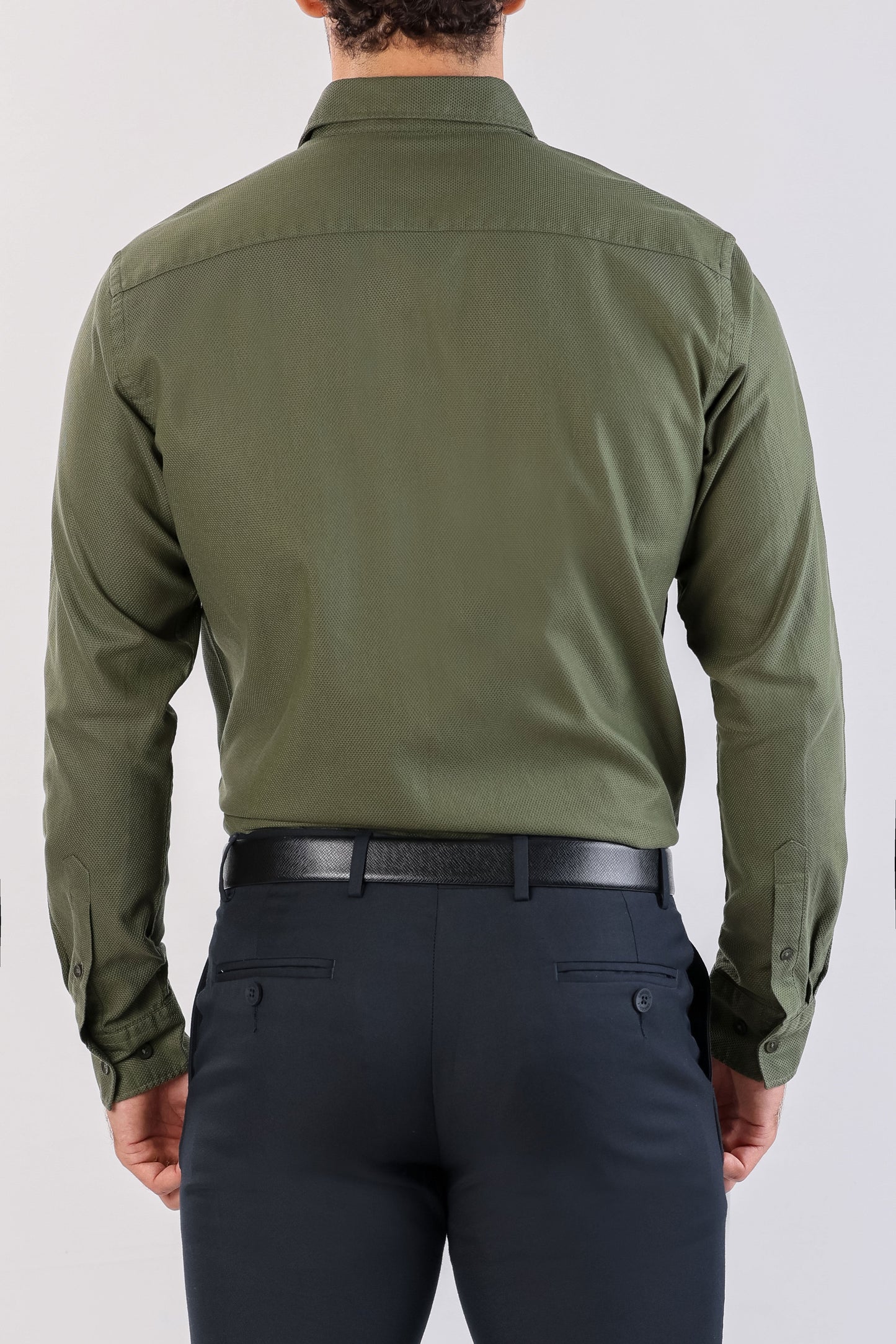 Crocodile Semi Casual Dobby Slim Fit-London Green