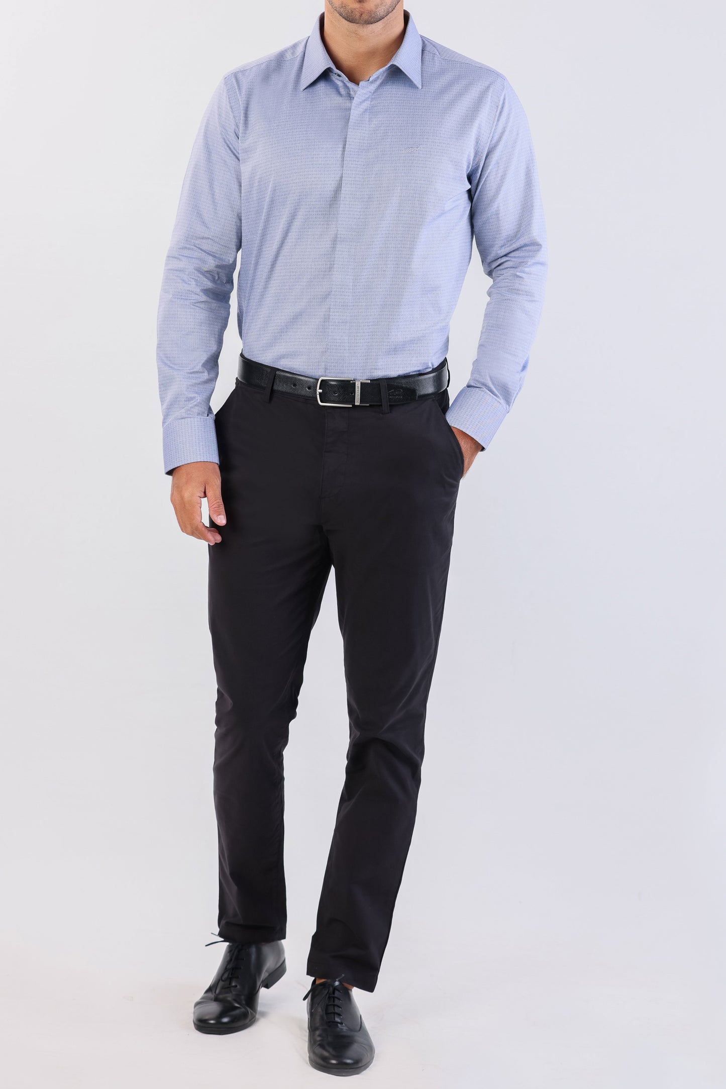 Crocodile Evening Printed Slim Fit-China Blue