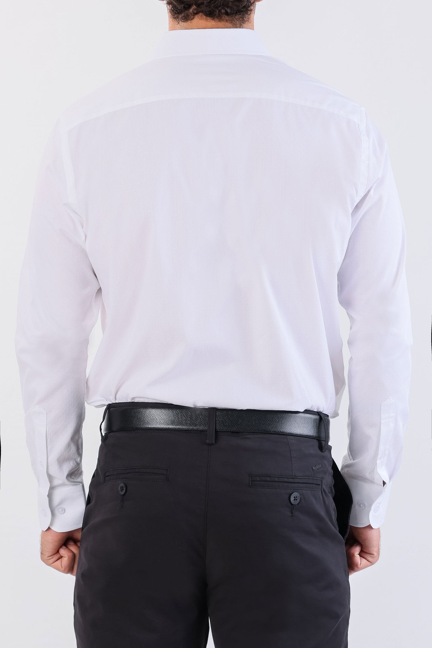 Crocodile Seasonal Formal Plain Slim Fit-Snow White