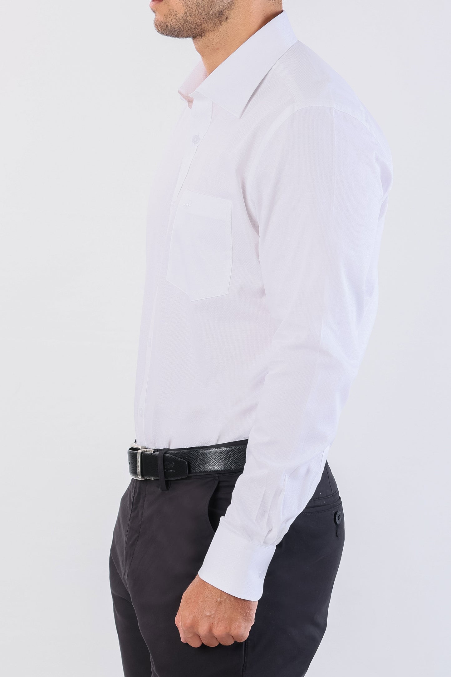 Crocodile Seasonal Formal Plain Slim Fit-Egret