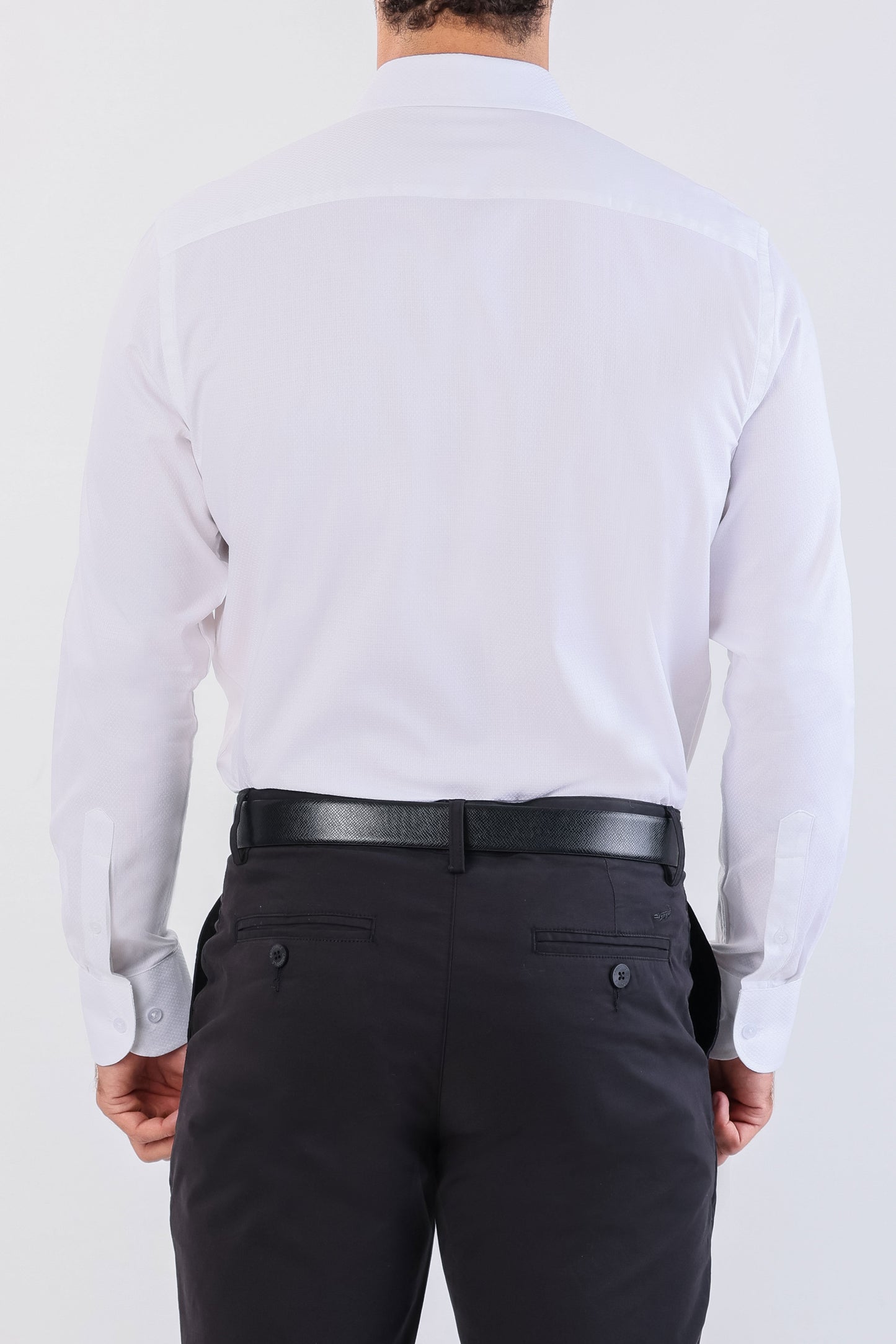 Crocodile Seasonal Formal Plain Slim Fit-Egret