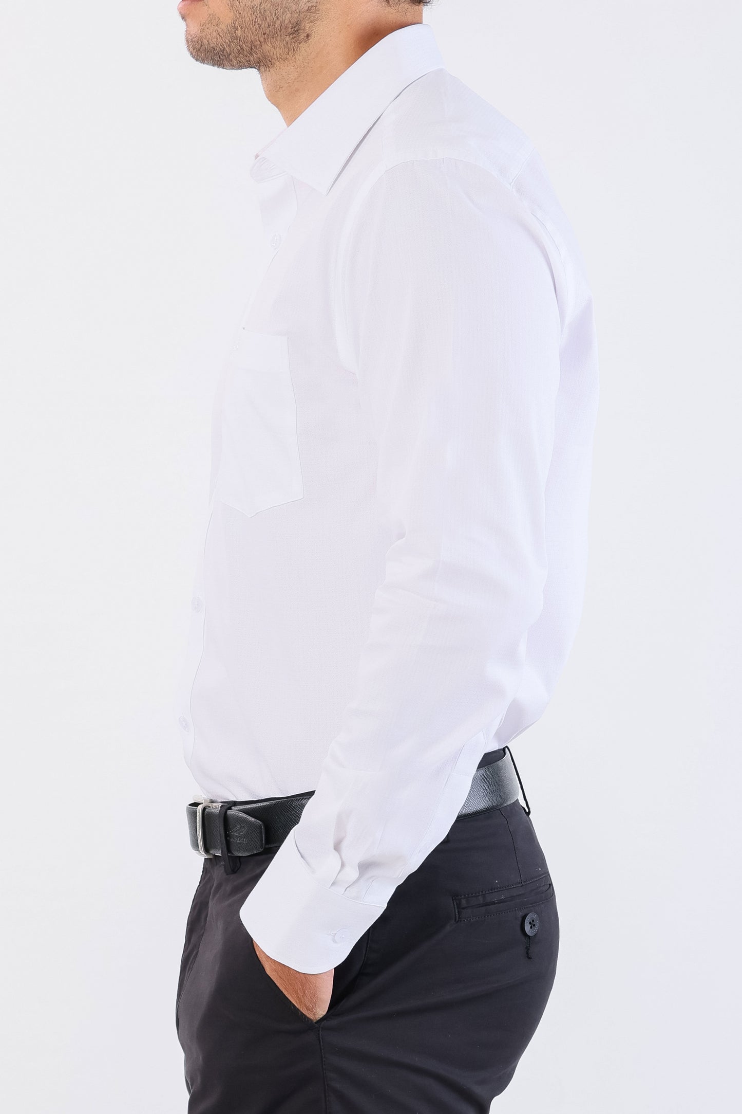 Crocodile Seasonal Formal Plain Slim Fit-Cloud Dancer