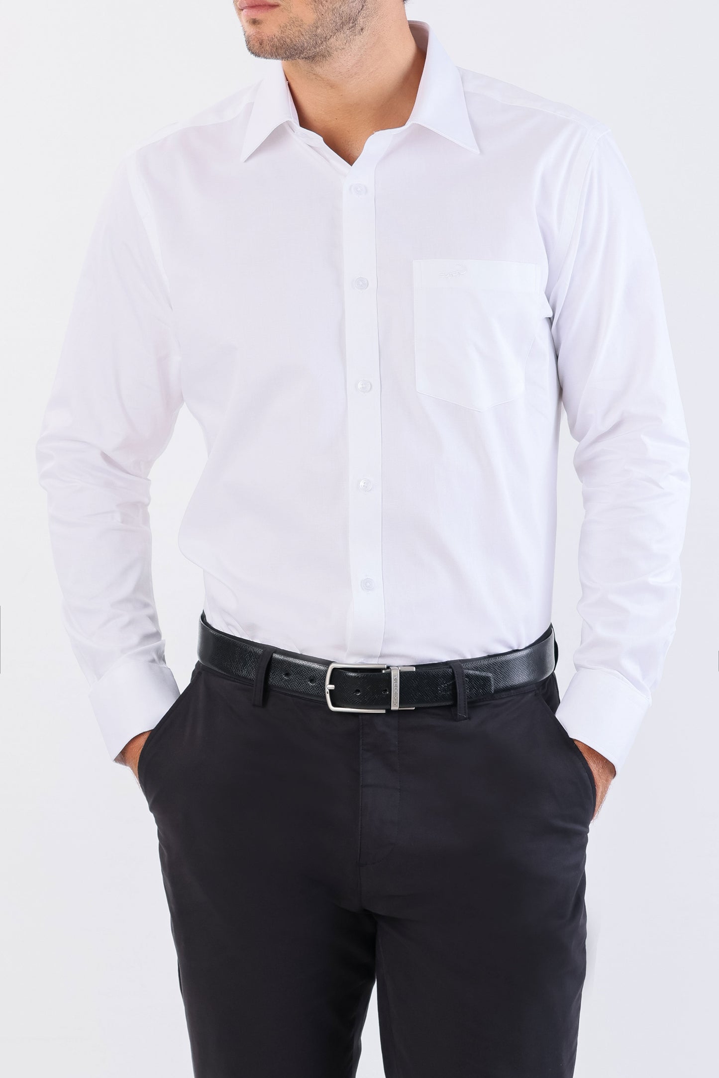 Crocodile Seasonal Formal Plain Slim Fit-White