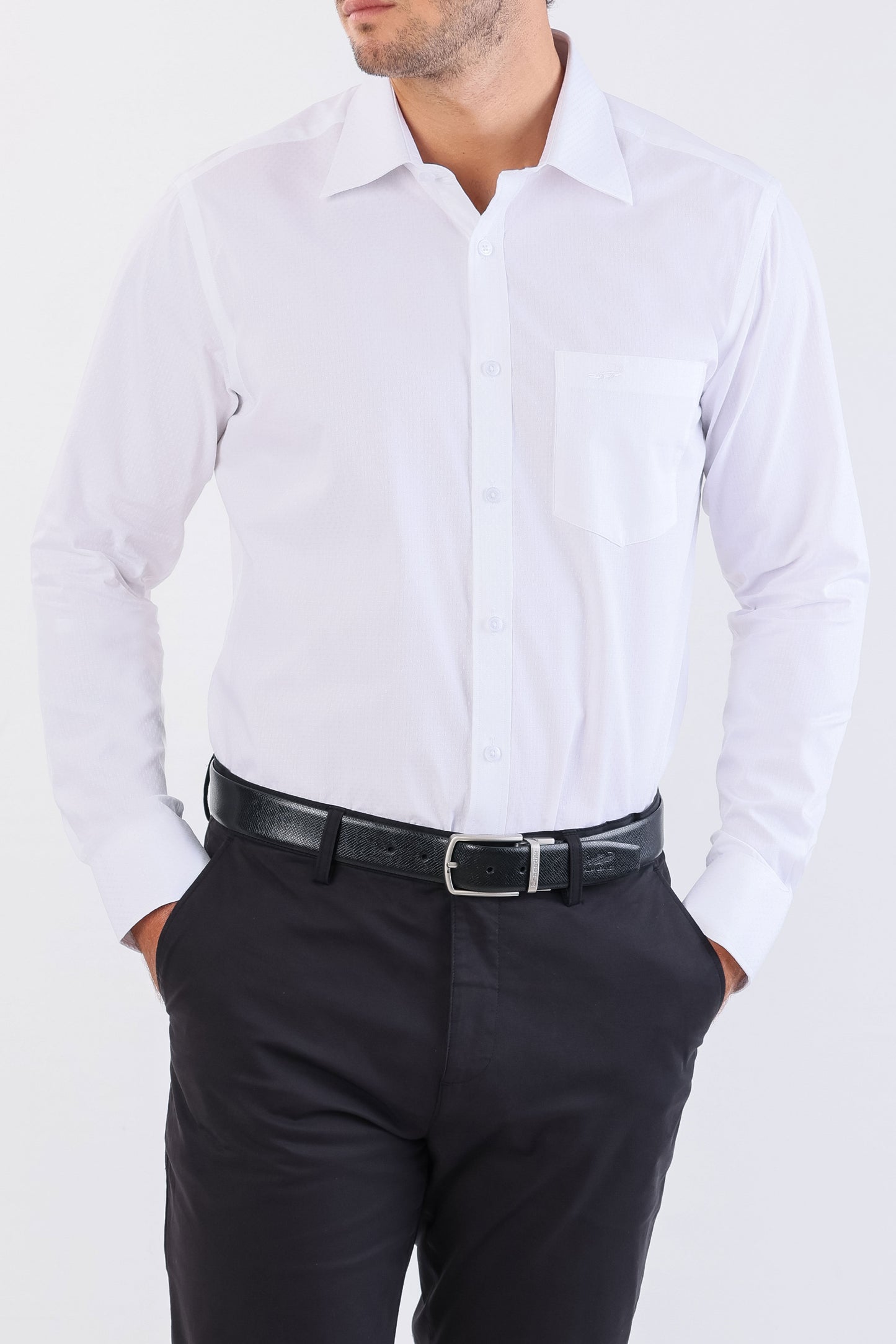 Crocodile Seasonal Formal Plain Slim Fit-Gardenia