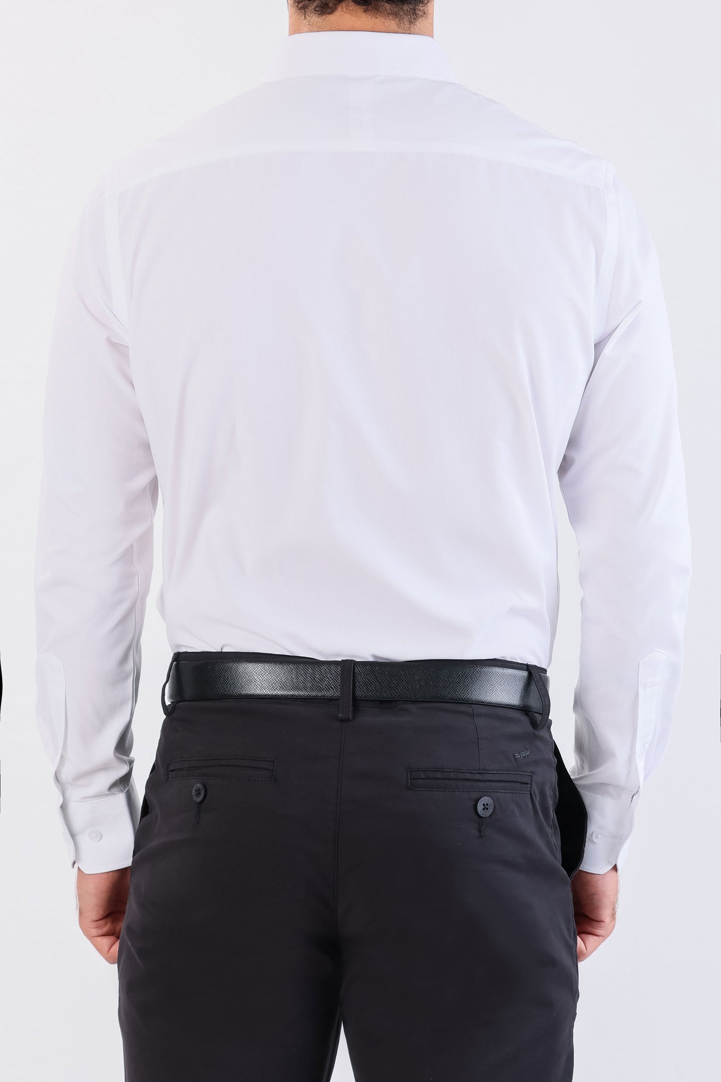 Crocodile Formal Plain Slim Fit Shirt-Egret
