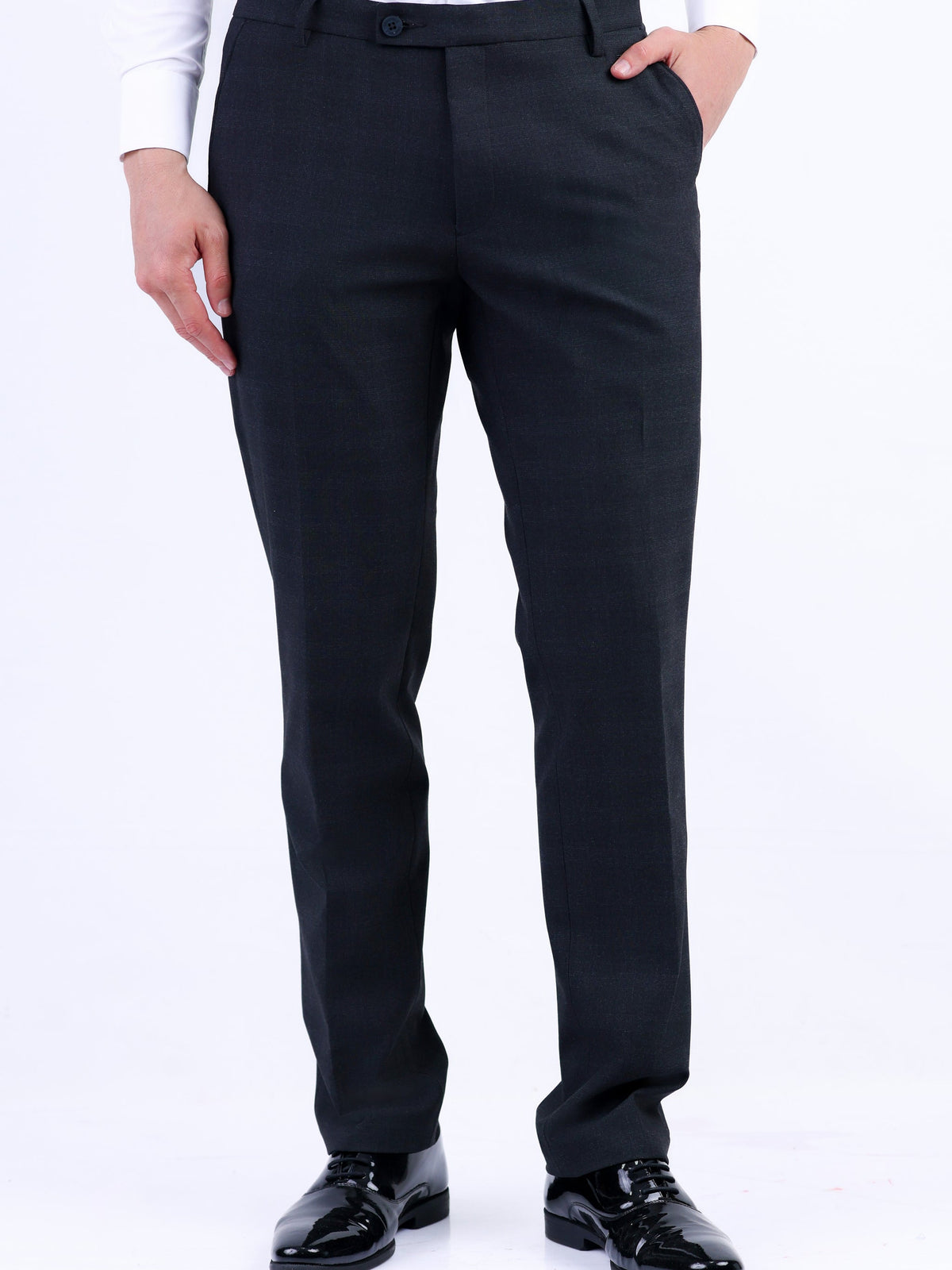 Formal Entry Dobby Slim Fit Trouser - Black Inck