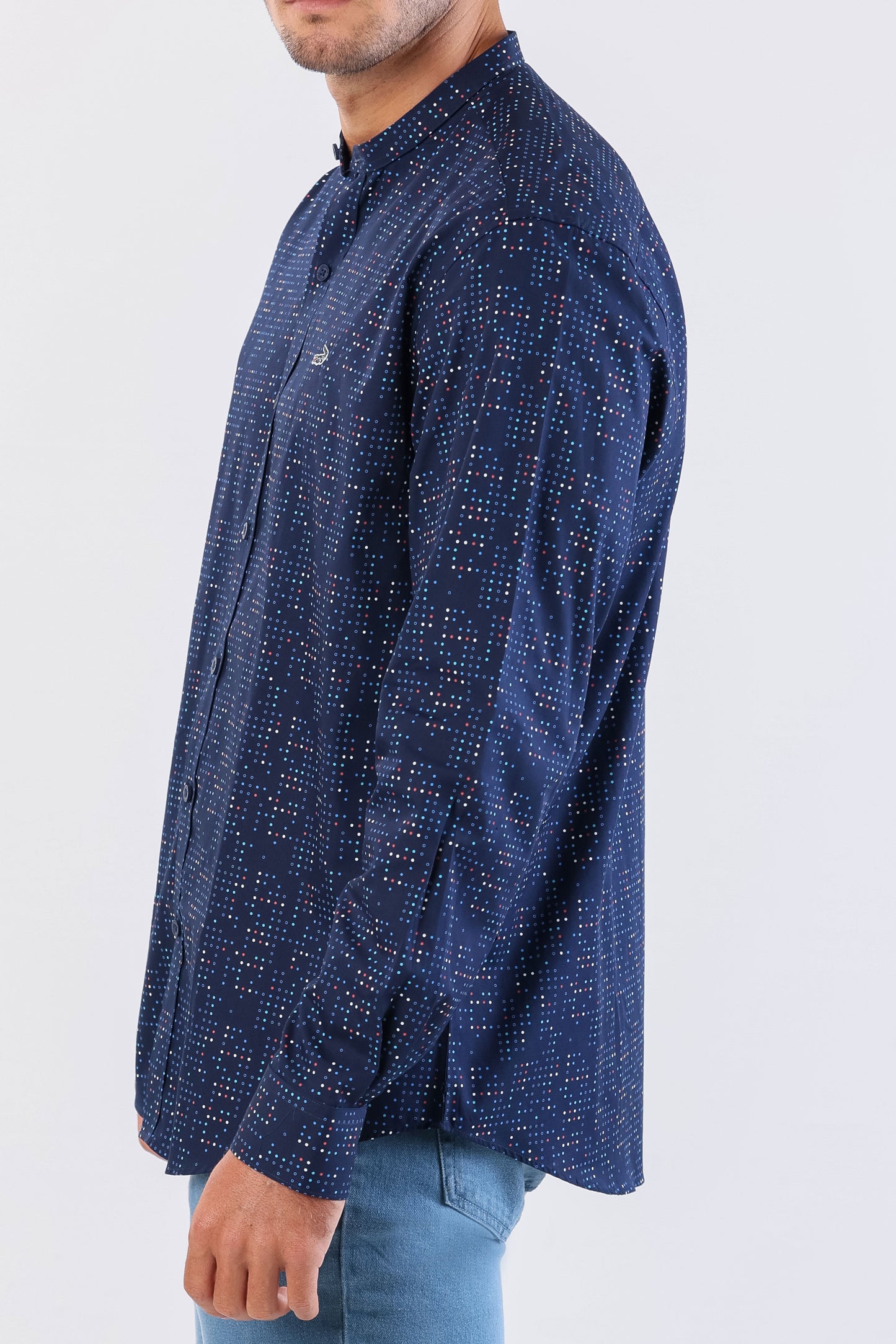 Crocodile Semi Casual Printed Sport Fit-Blue Depths