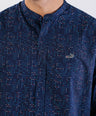 Crocodile Semi Casual Printed Sport Fit-Blue Depths