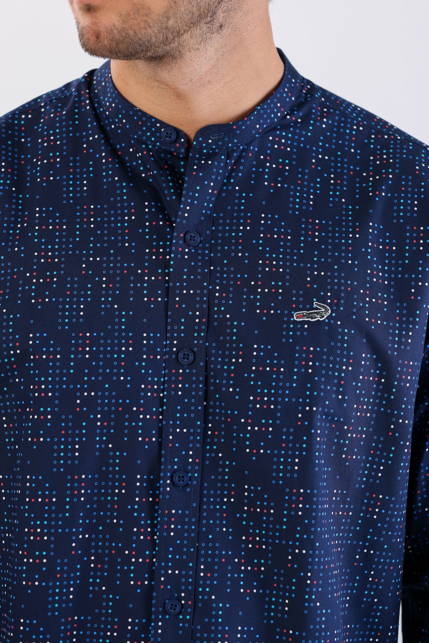 Crocodile Semi Casual Printed Sport Fit-Blue Depths