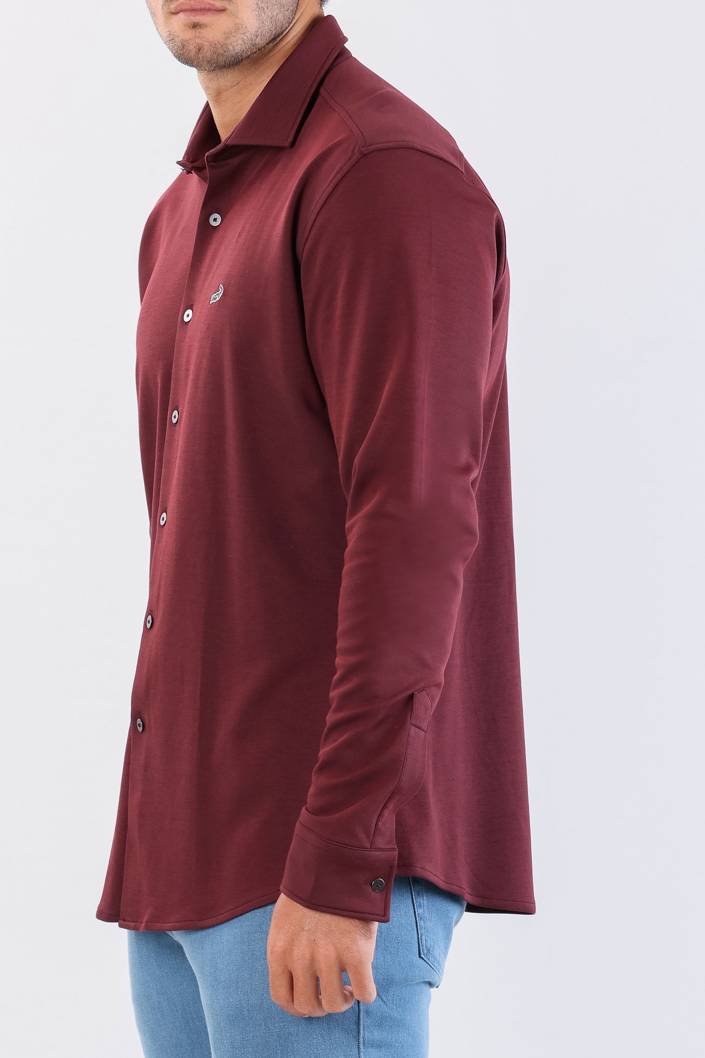 Crocodile Semi Casual Knit Slim Fit-Oxblood Red
