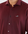 Crocodile Semi Casual Knit Slim Fit-Oxblood Red