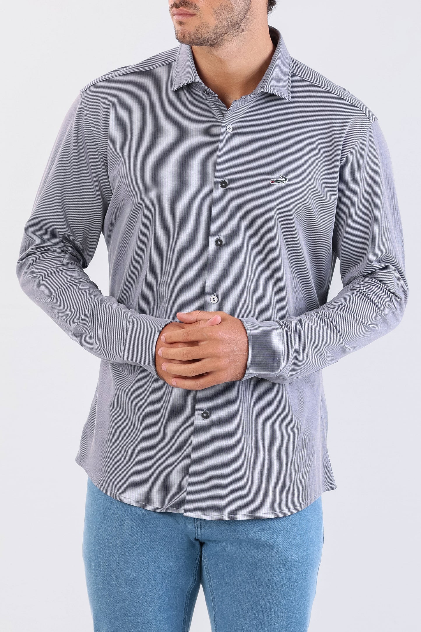 Crocodile Semi Casual Knit Slim Fit-Estate Blue