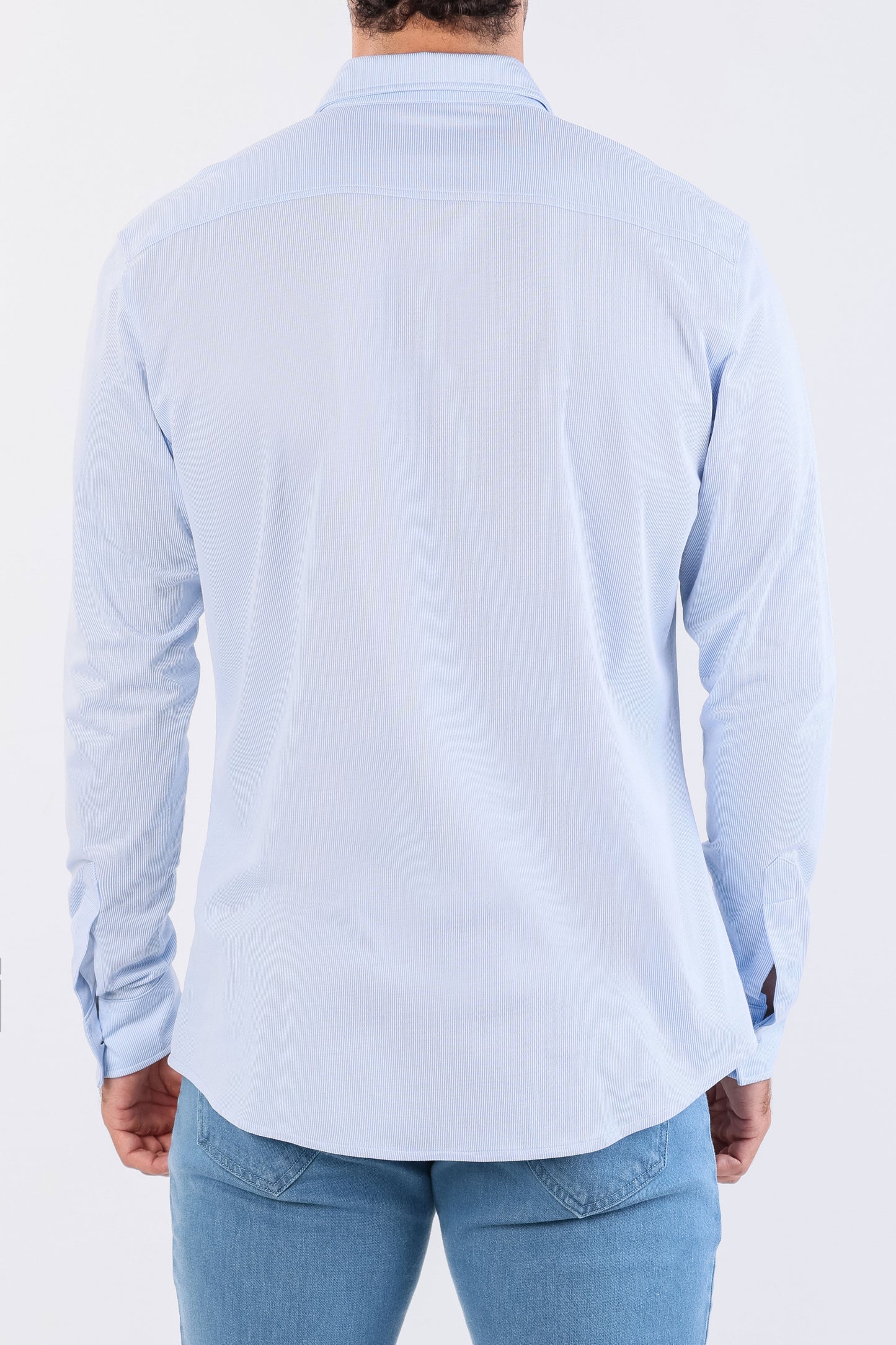 Crocodile Semi Casual Knit Slim Fit-Blue Bell
