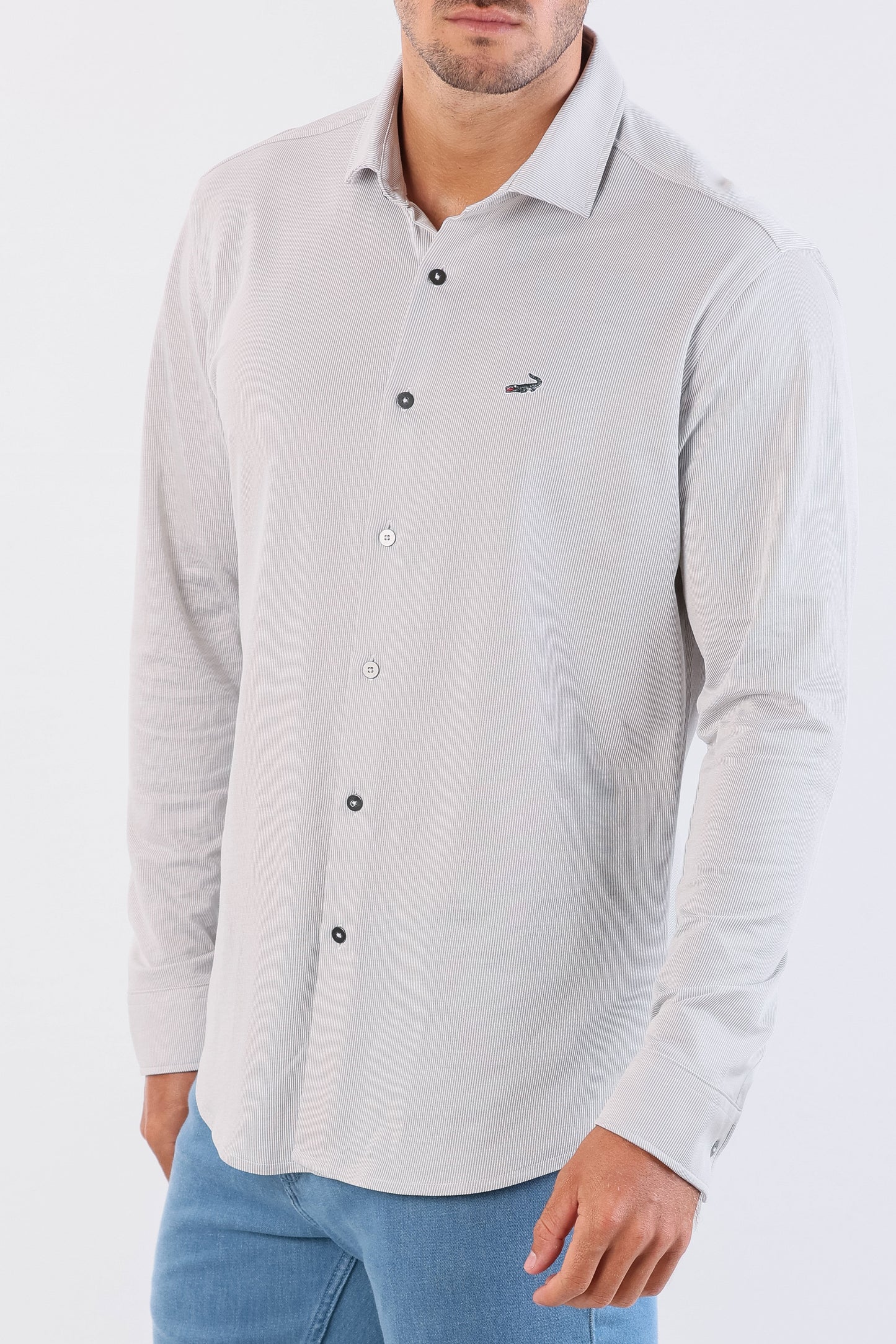 Crocodile Semi Casual Knit Slim Fit-Charcoal