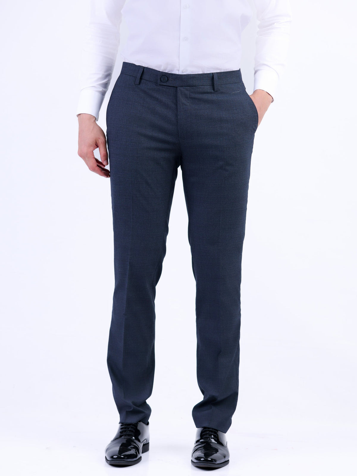 Formal Entry Micro Checks Slim Fit Trouser - Charcoal