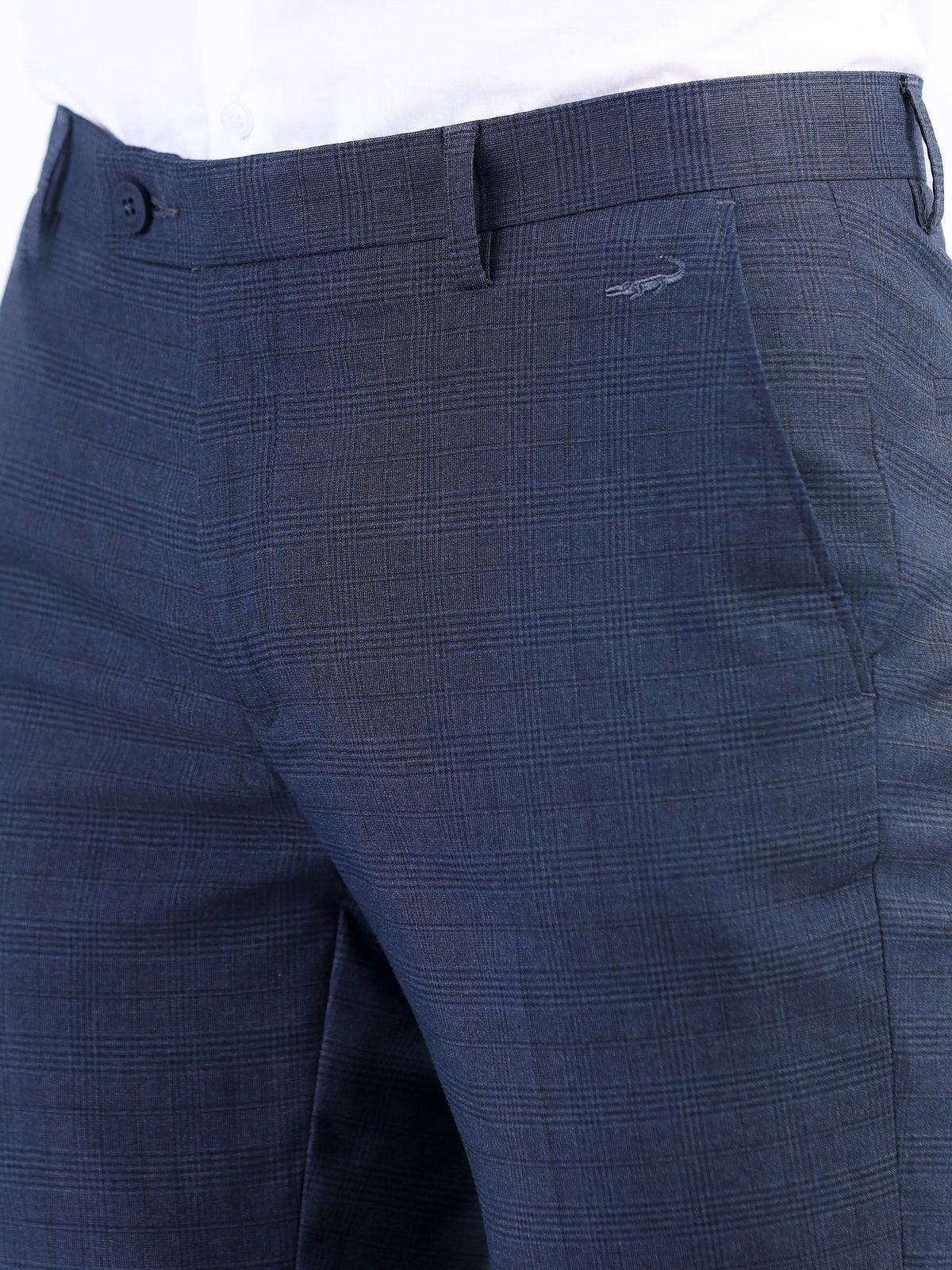 Formal Entry Micro Checks Slim Fit Trouser - Charcoal