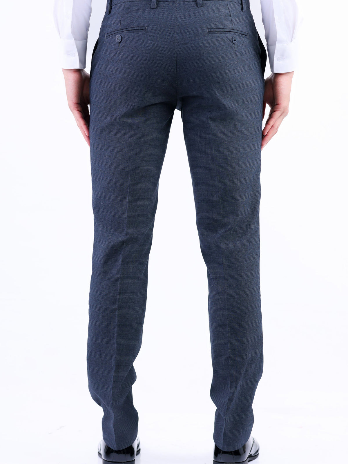 Formal Entry Micro Checks Slim Fit Trouser - Charcoal
