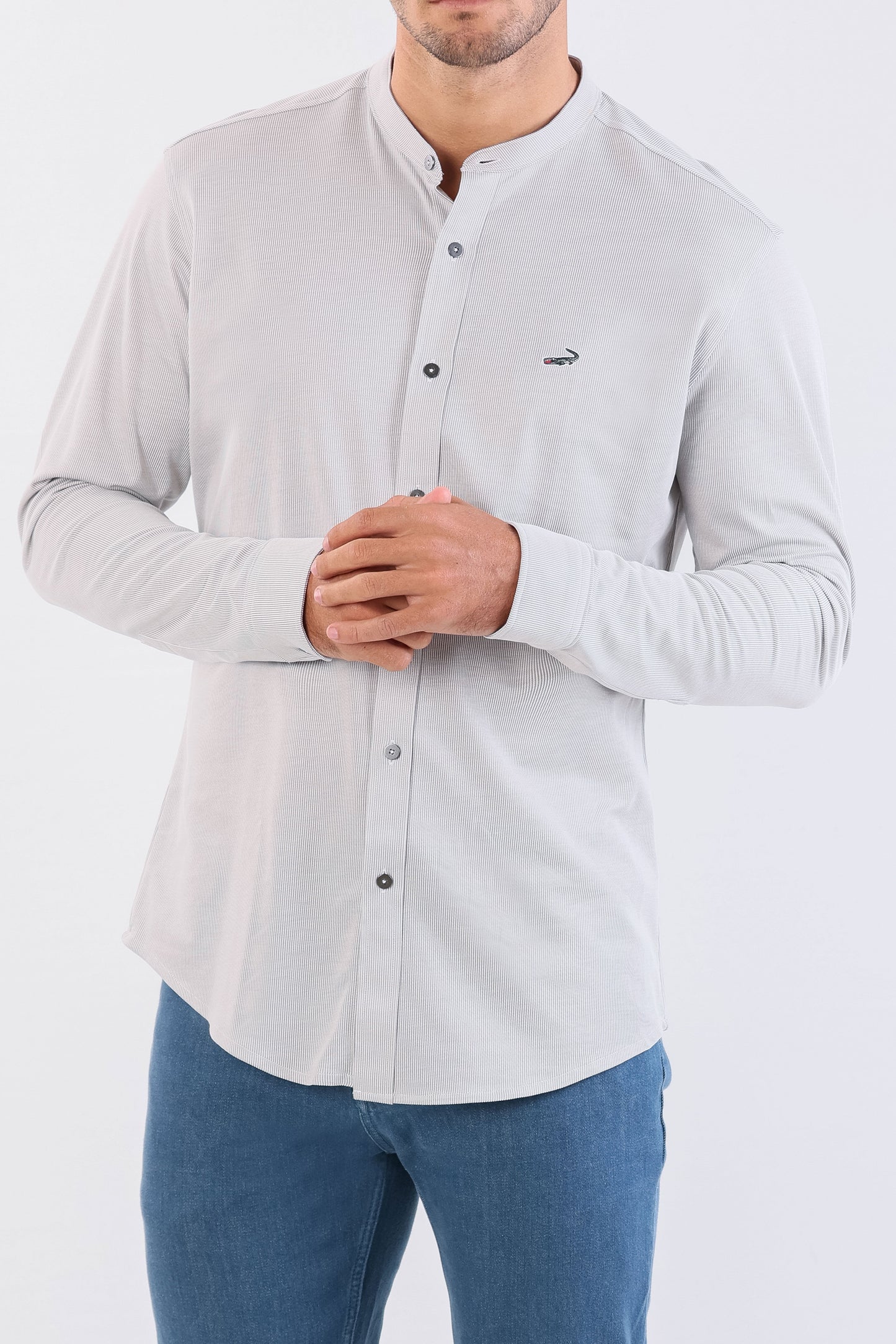 Crocodile Semi Casual Knit Slim Fit-Charcoal