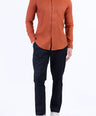 Linen Plain Slim Fit Shirt - Chocolate Truffel