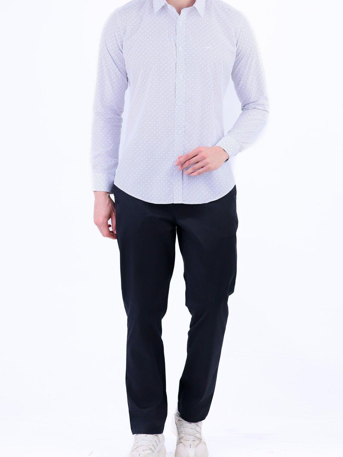 Semi Casual Printed Slim Fit Shirt - Black