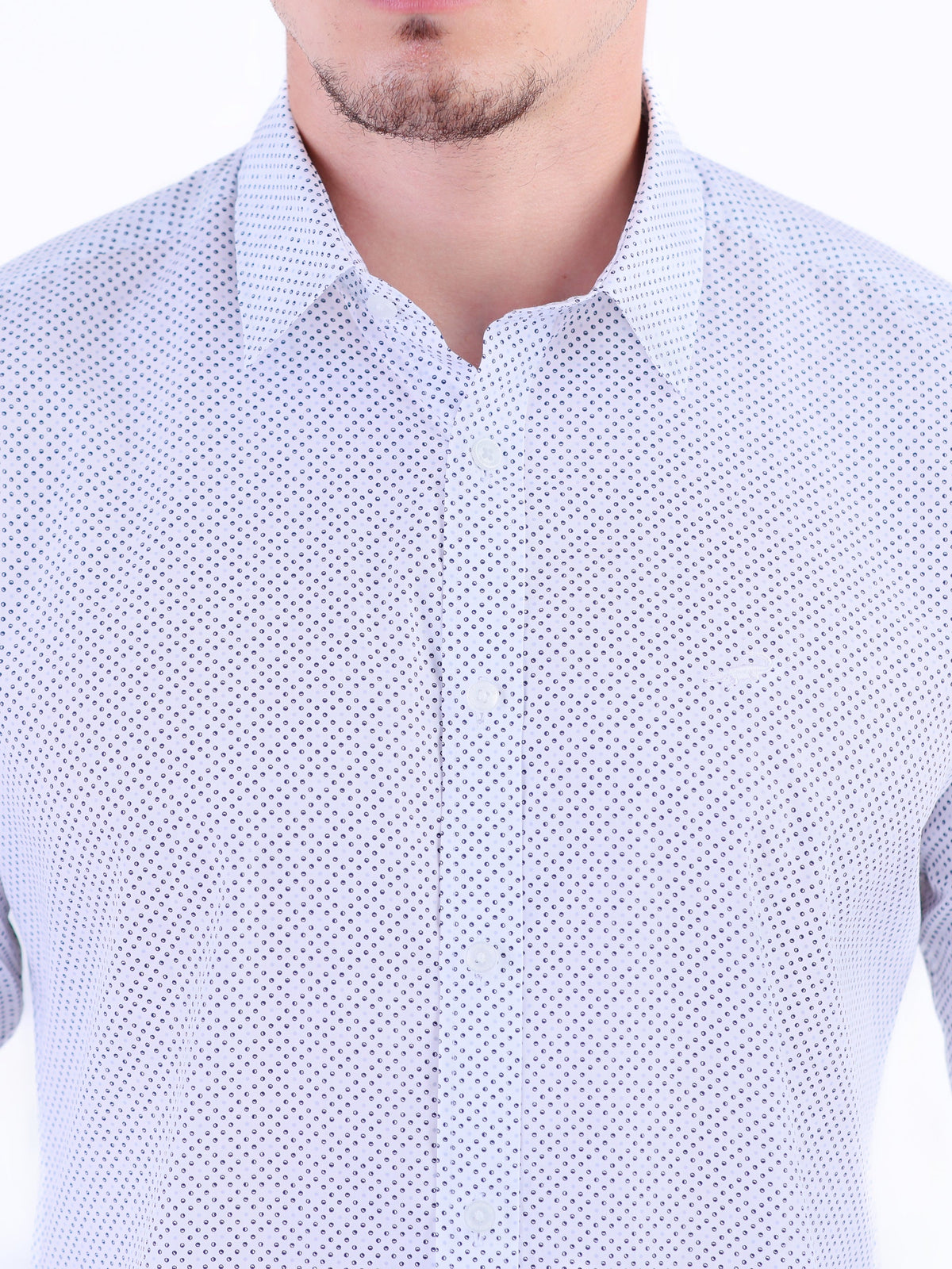 Semi Casual Printed Slim Fit Shirt - Black
