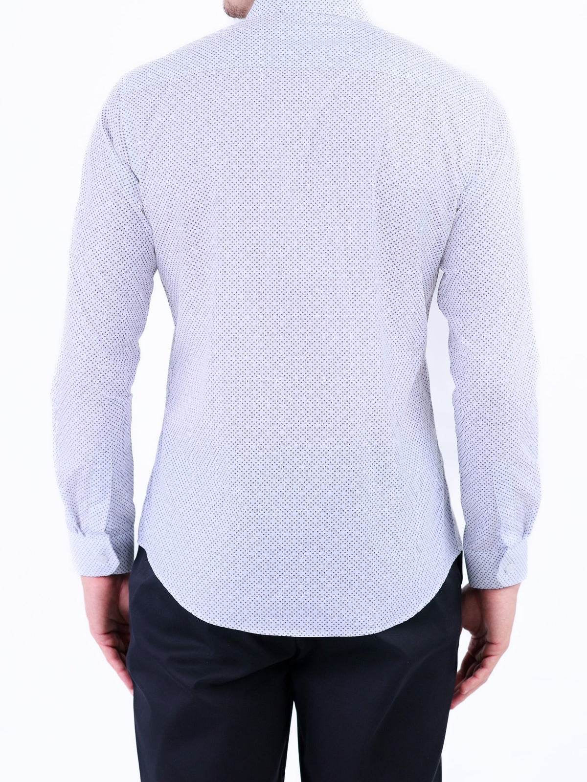 Semi Casual Printed Slim Fit Shirt - Black