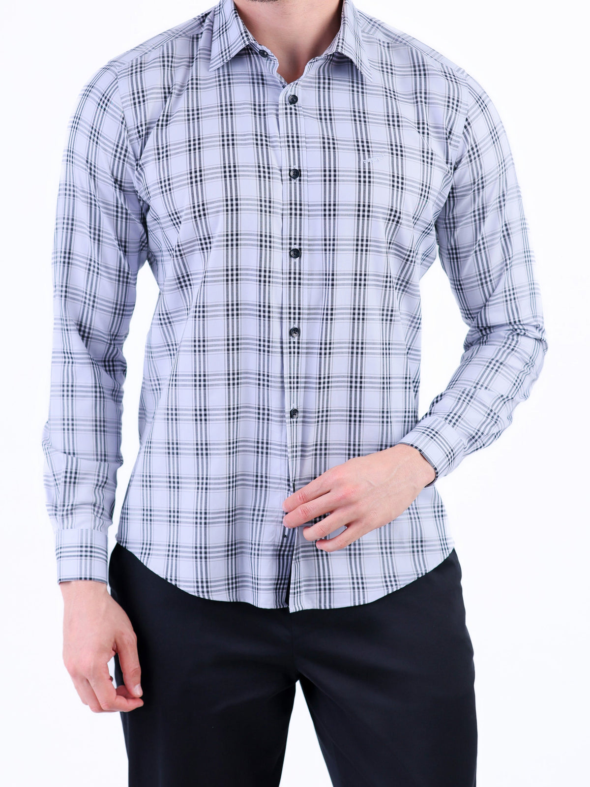 Semi Casual Stripe Slim Fit Shirt - Black