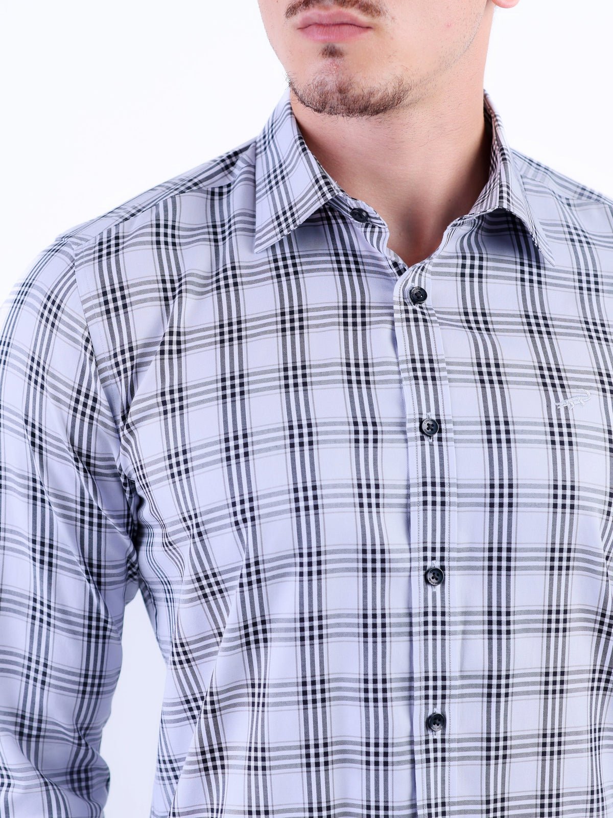 Semi Casual Stripe Slim Fit Shirt - Black