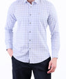 Semi Casual Checks Slim Fit Shirt - Cloud Burst