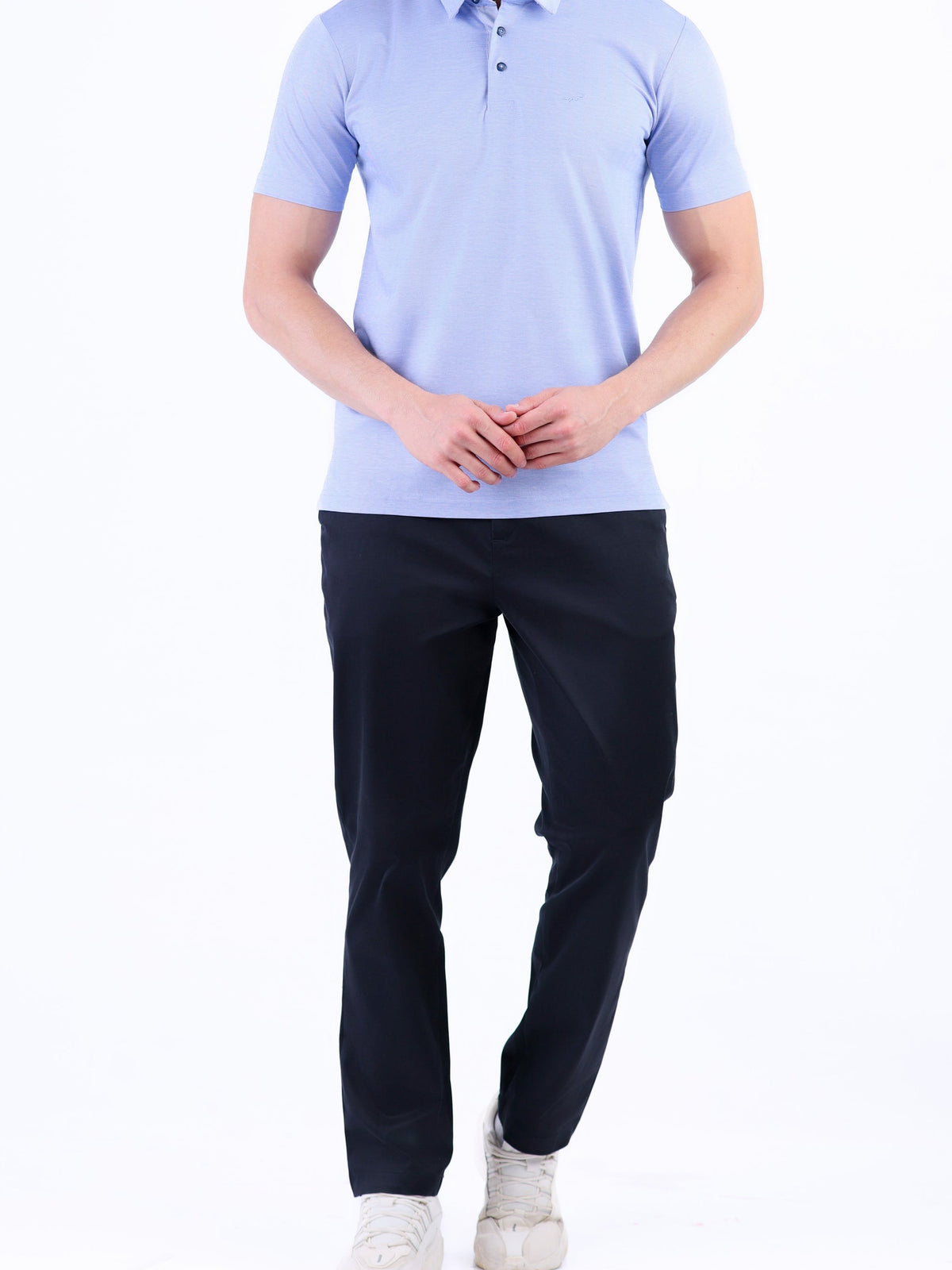 Crocodile Plain Slim Fit Polo - Sky Blue