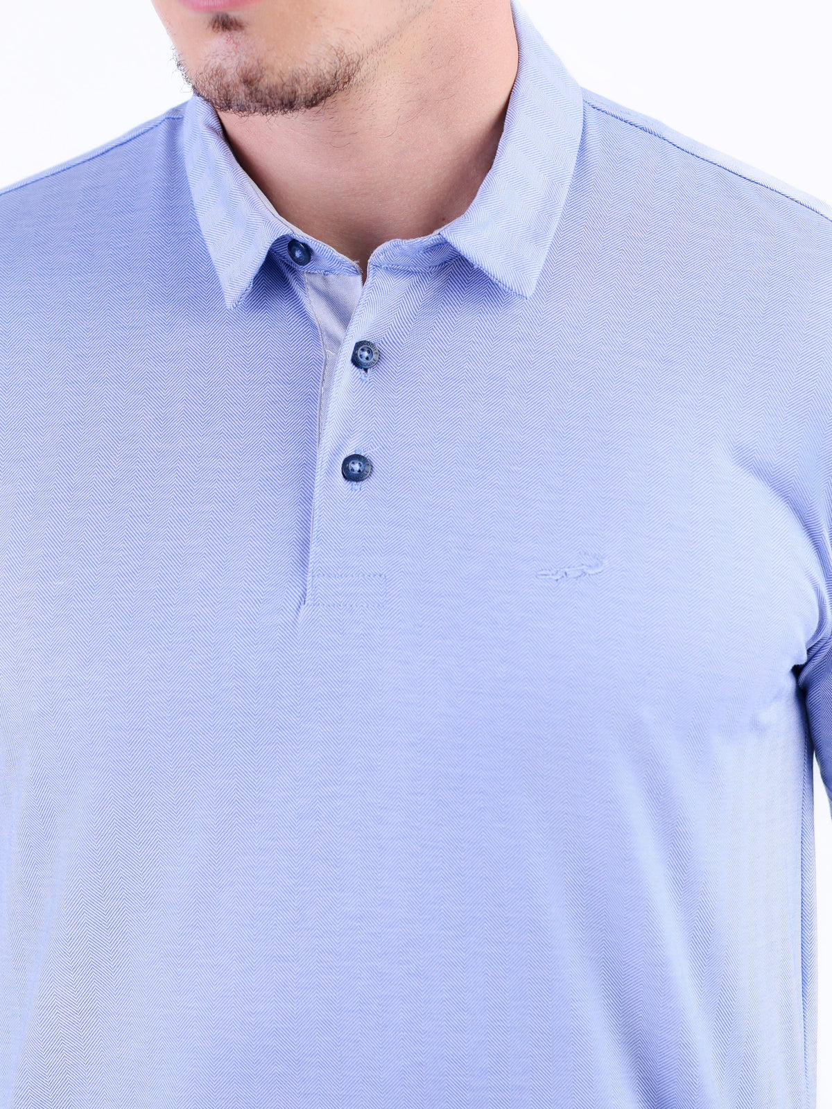 Crocodile Plain Slim Fit Polo - Sky Blue