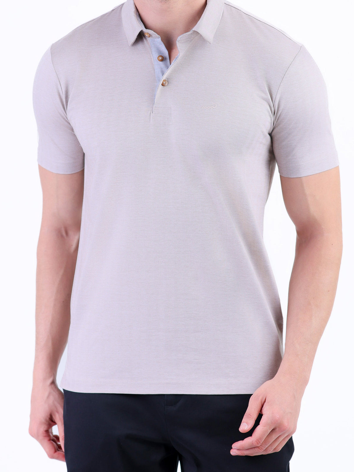 Crocodile Plain Slim Fit Polo - Cream