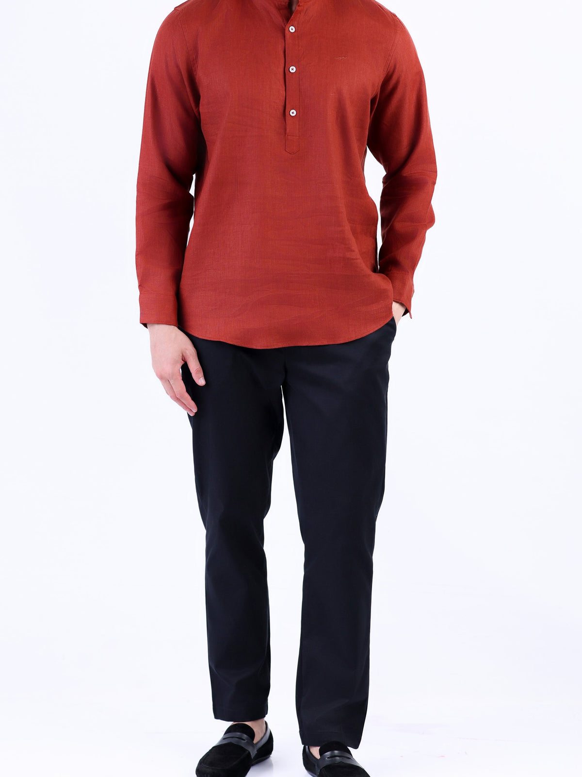 Casual Linen Looks Regular Fit Shirt - Brown Tane