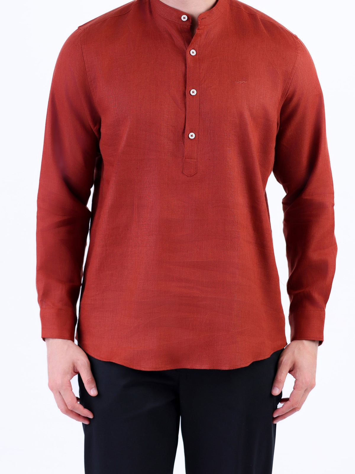 Casual Linen Looks Regular Fit Shirt - Brown Tane