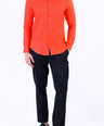 Linen Plain Slim Fit Shirt - Tango Red