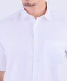 Casual Linen Looks Slim Fit Shirt - White