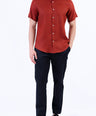 Casual Linen Looks Slim Fit Shirt - Brown Tane